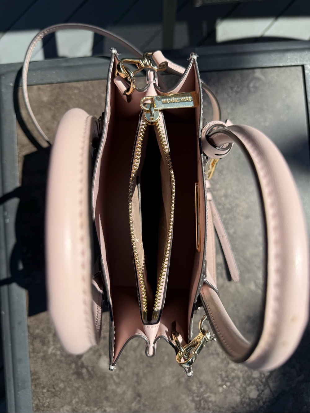 NWOT Michael Kors Mercer Powder Blush Tote w/Removable Adjustable Shoulder Strap - Picture 5 of 8